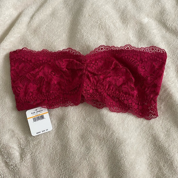2 for $19- Free People Intimately Strapless Bra, Deep Red, XS, NWT - Picture 4 of 6